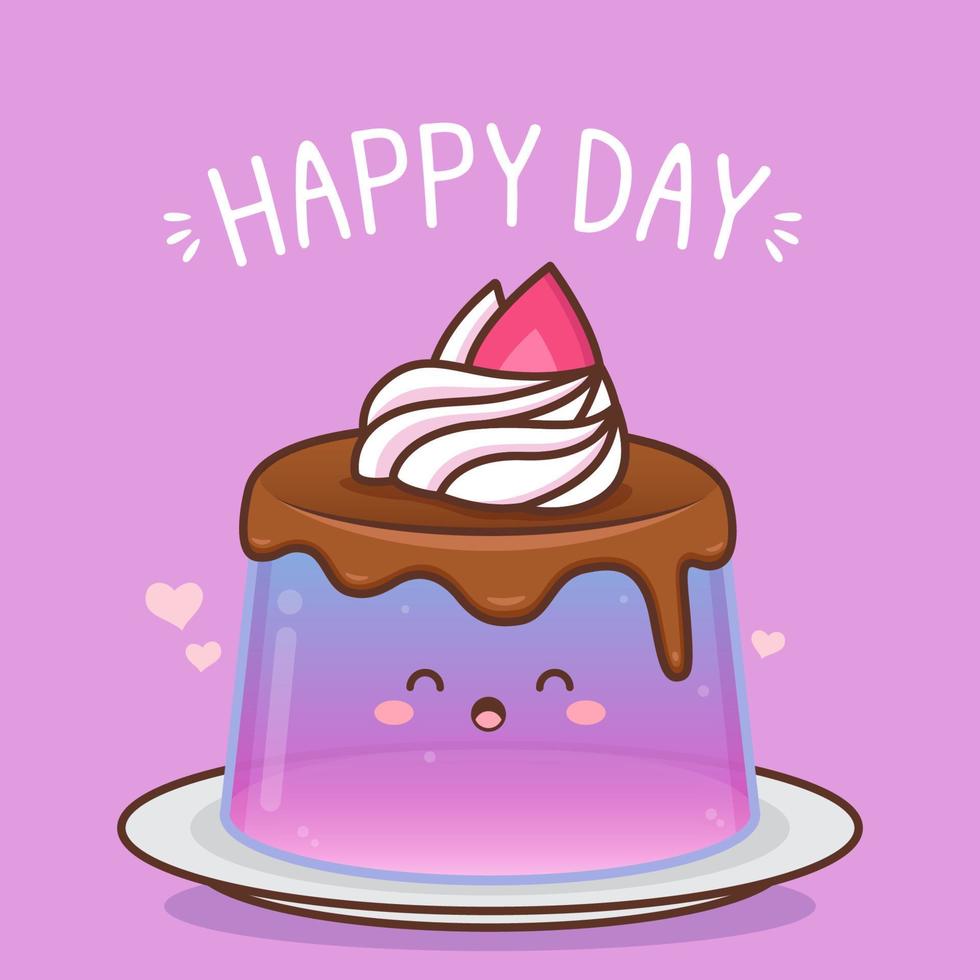 cute jelly character with text illustration vector