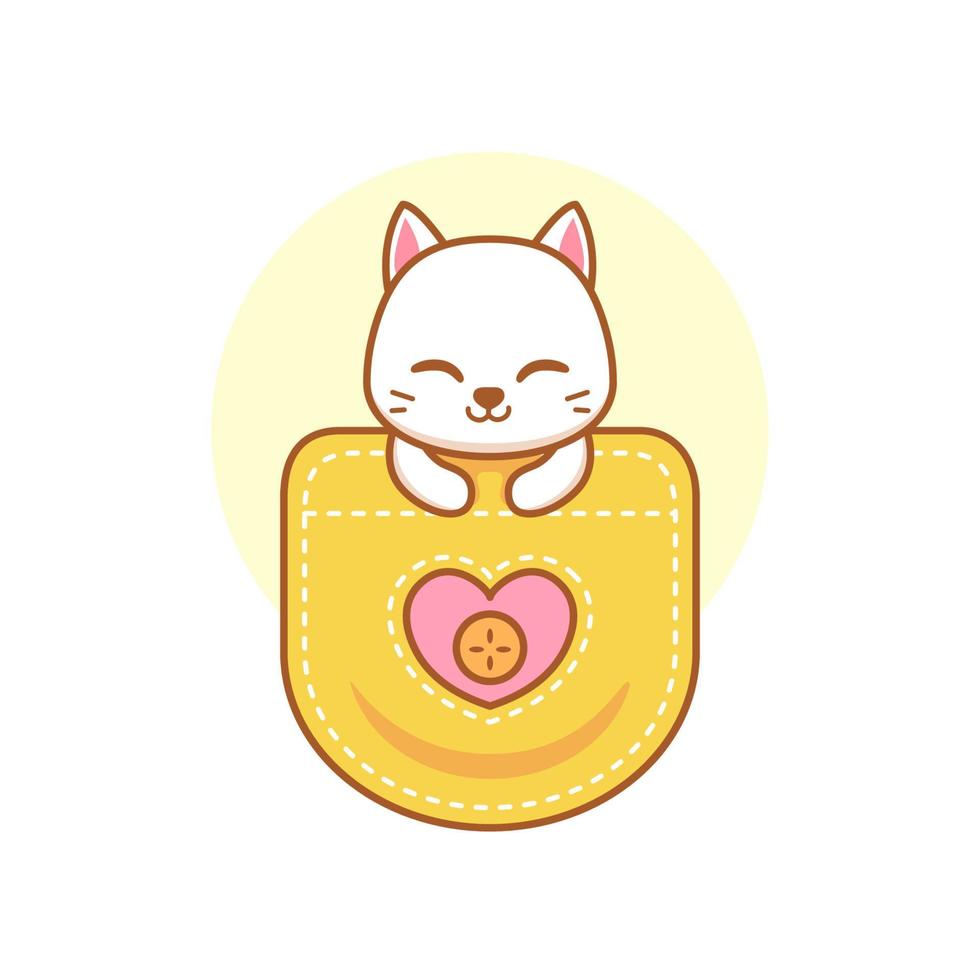 cute cat in the pocket vector