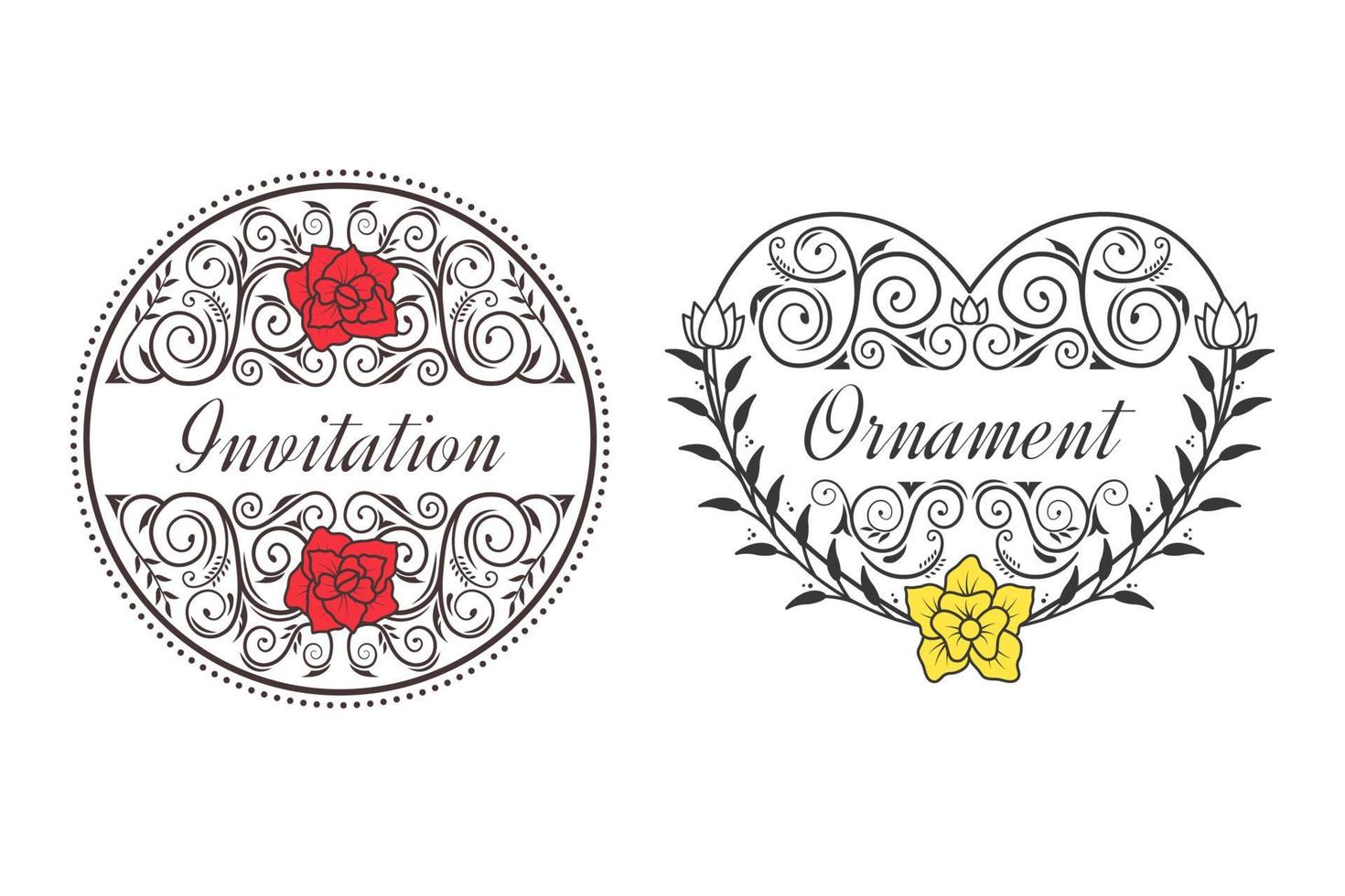 Luxury floral vintage ornament with flower vector