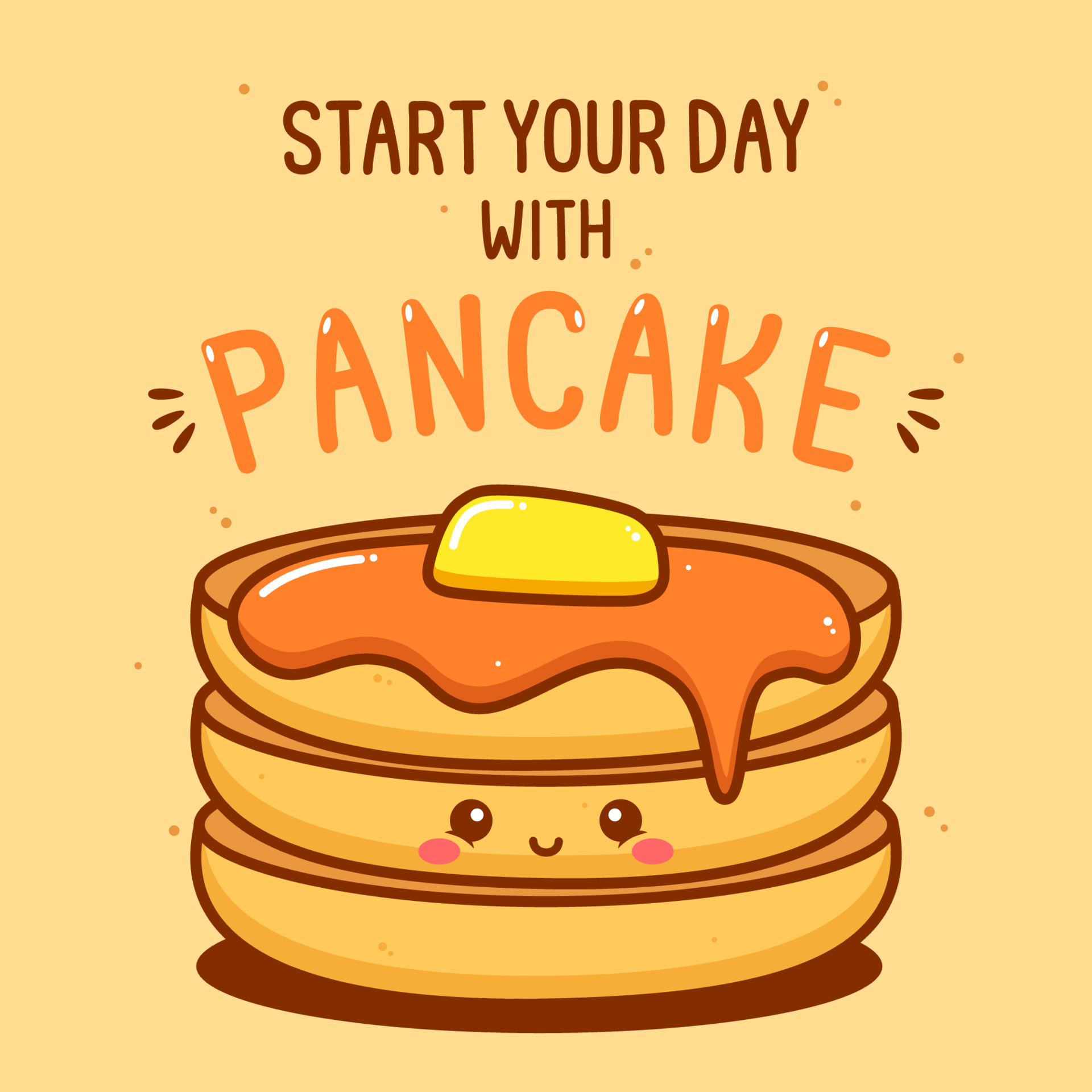 cute pancake character with text illustration 6879620 Vector Art at