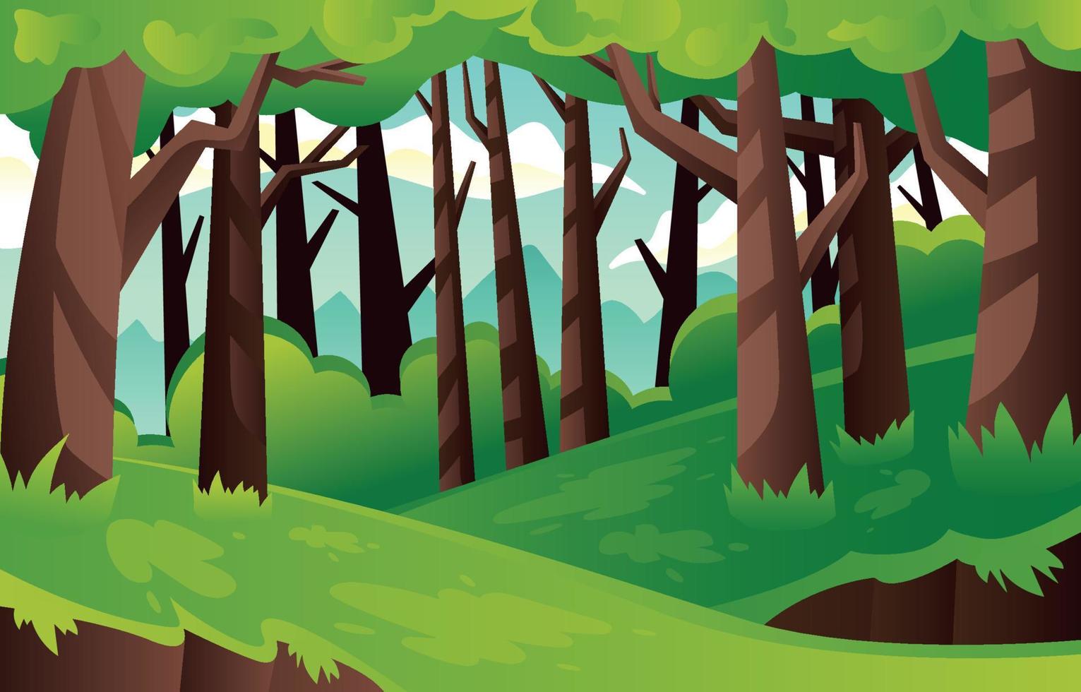 Summer Forest Scenery Background vector