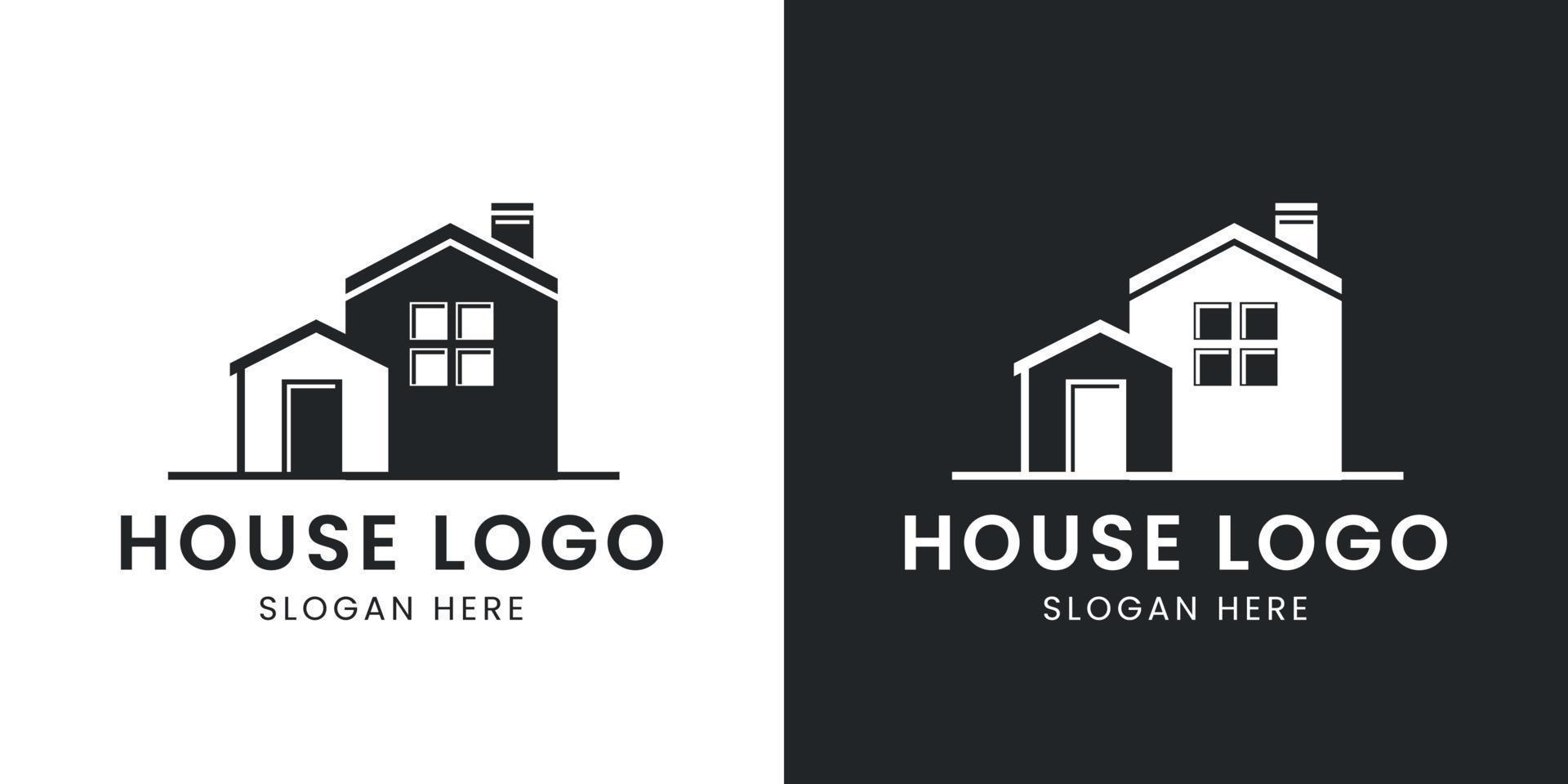 house logo in black and white vector