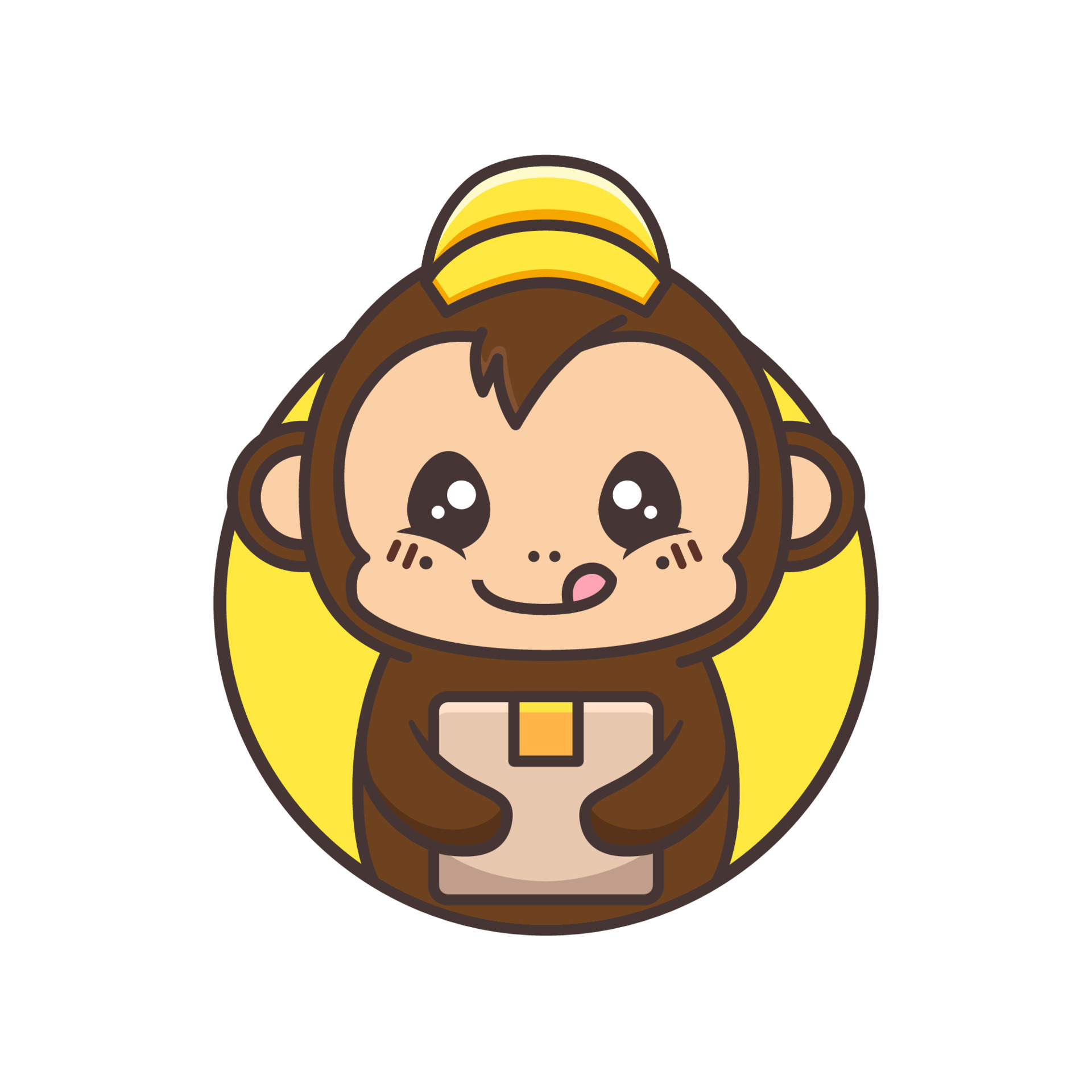 cute monkey courier with yellow hat 6879740 Vector Art at Vecteezy