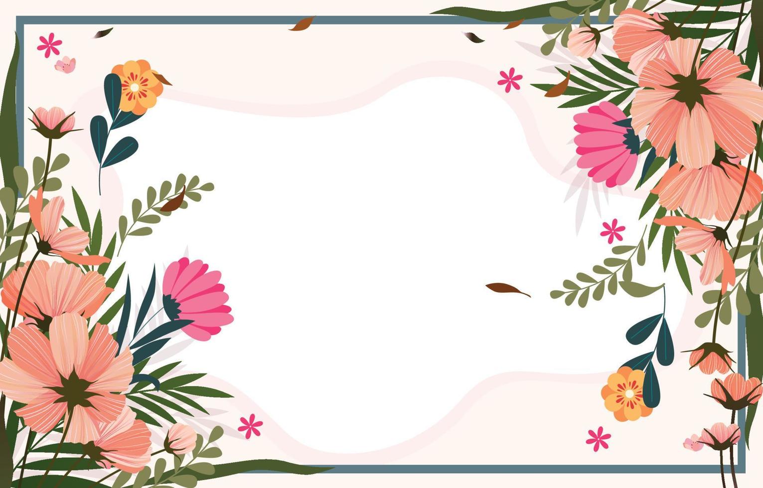 Summer Floral Background Template vector