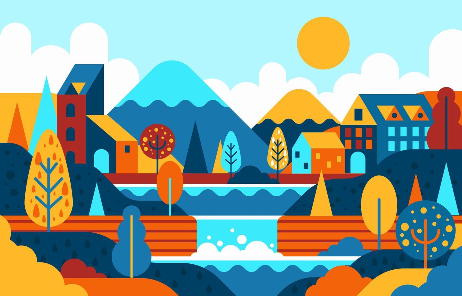 paisaje o paisaje naturaleza fondo vector