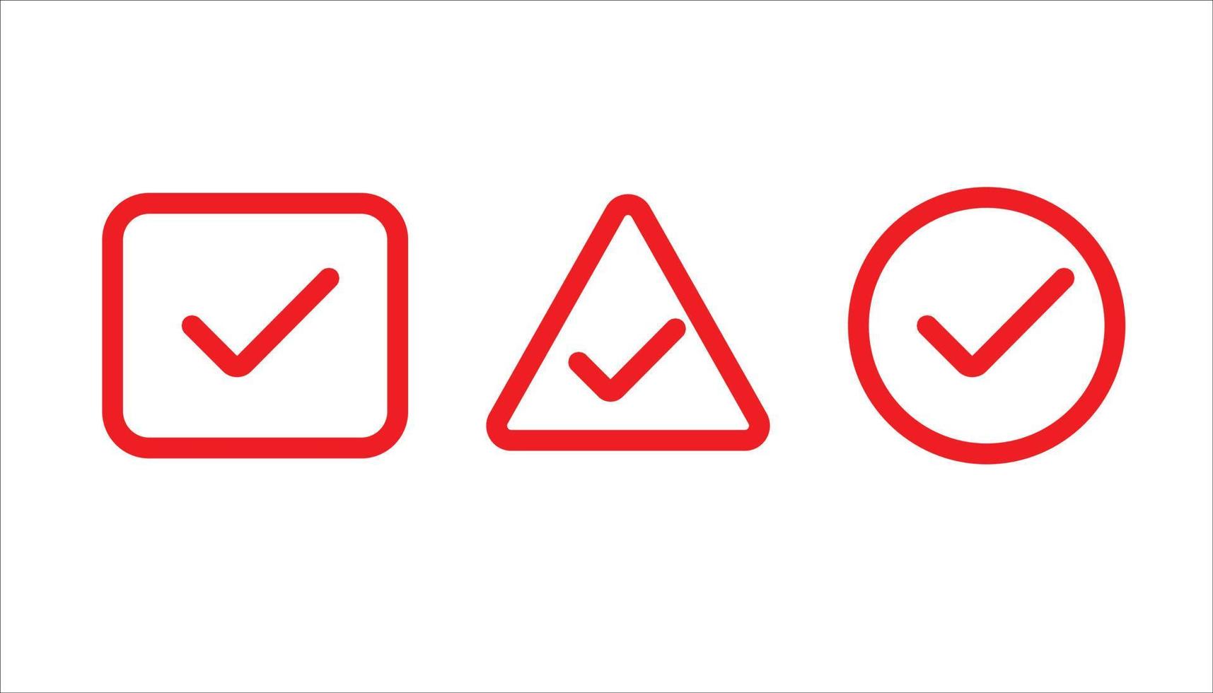 Red tick icon for note or business vector