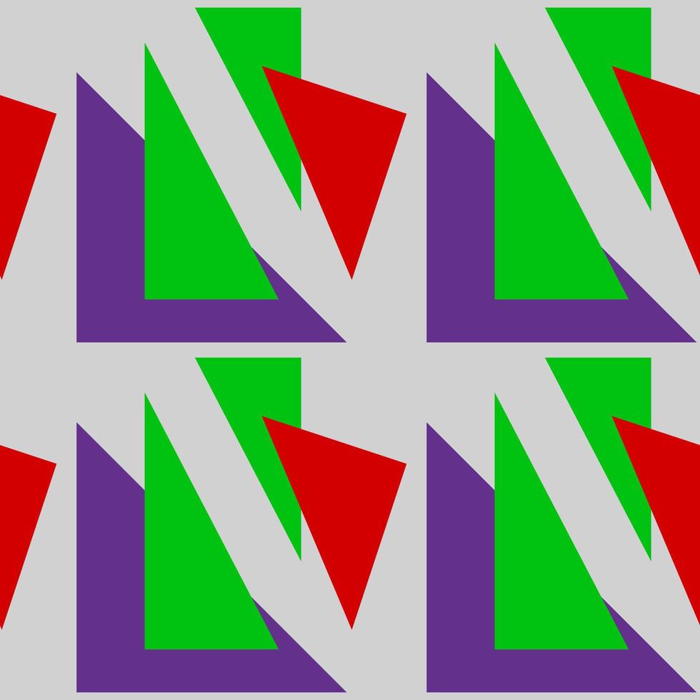 patrón impecable de formas geométricas, triángulos de diferentes tamaños en colores brillantes vector