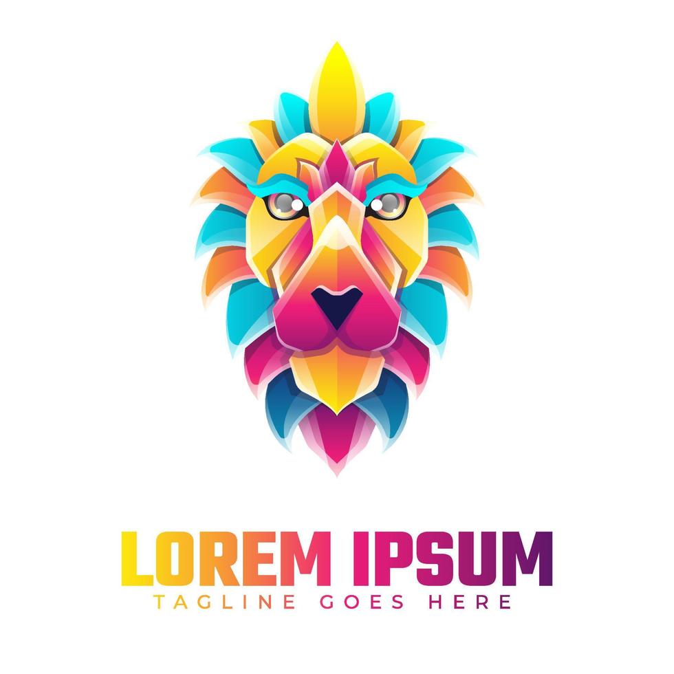 Colorful Lion Gradient Logo vector