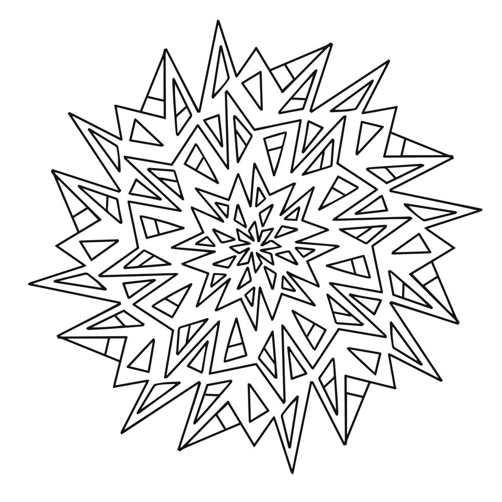 Circular element for coloring book. Mandala. vector
