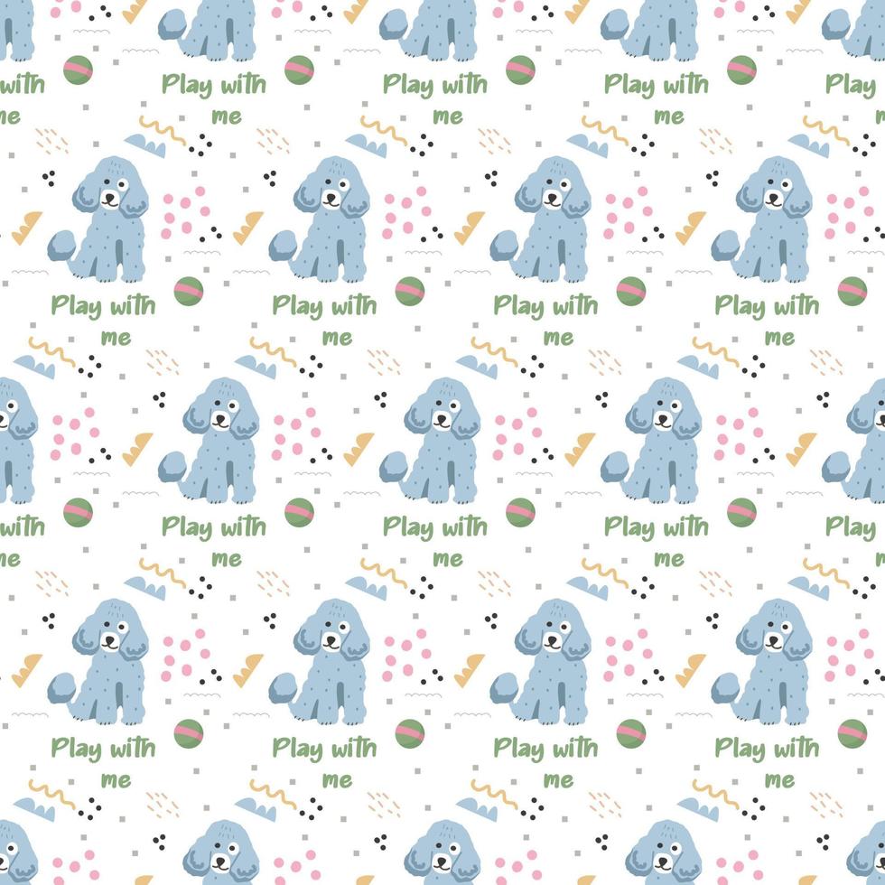 Seamless pattern with cute pet dogs vector