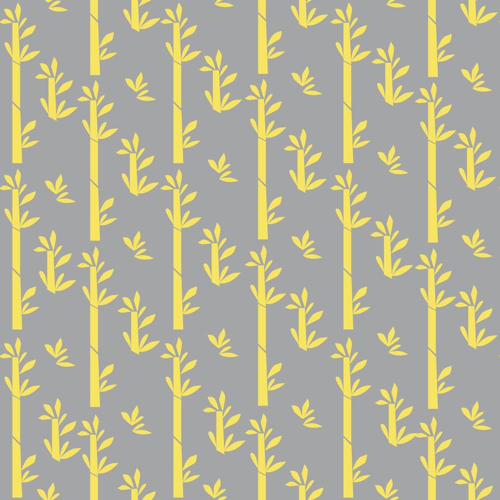 Summer botanical seamless pattern. Bamboo stems with leaves vector