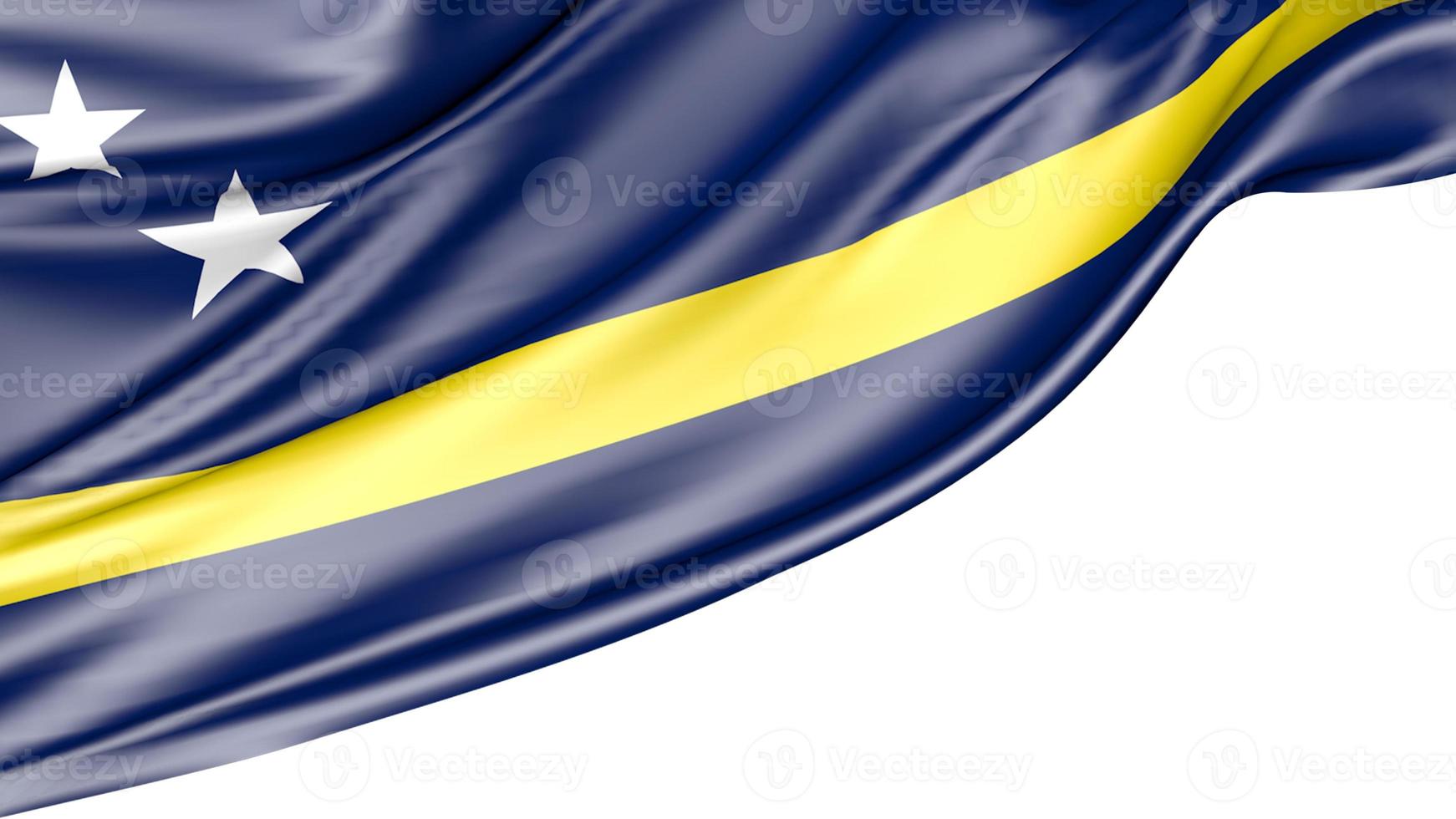 Curacao Flag Isolated on White Background, 3D Illustration photo