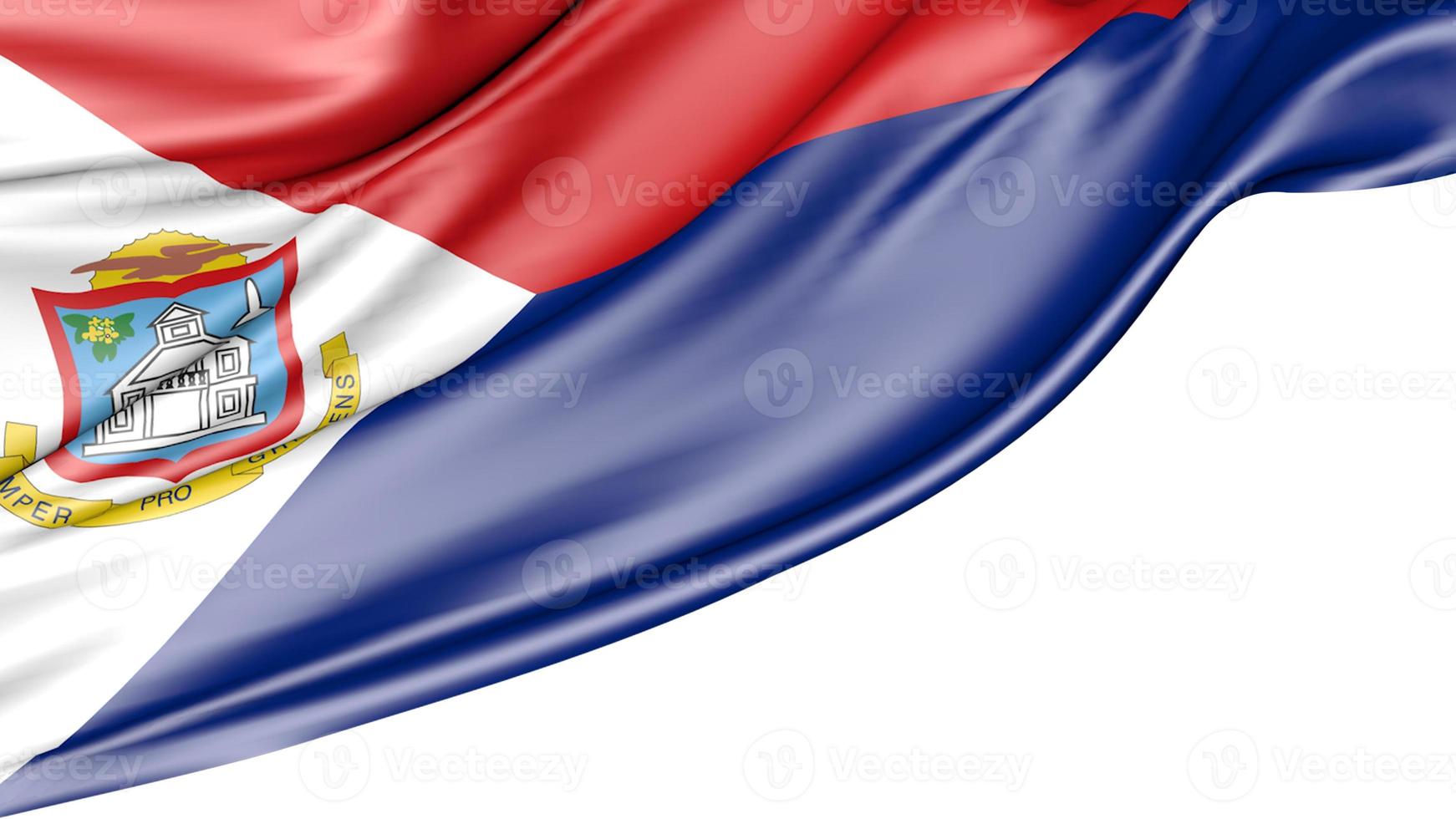 bandera de san martín aislada sobre fondo blanco, ilustración 3d foto