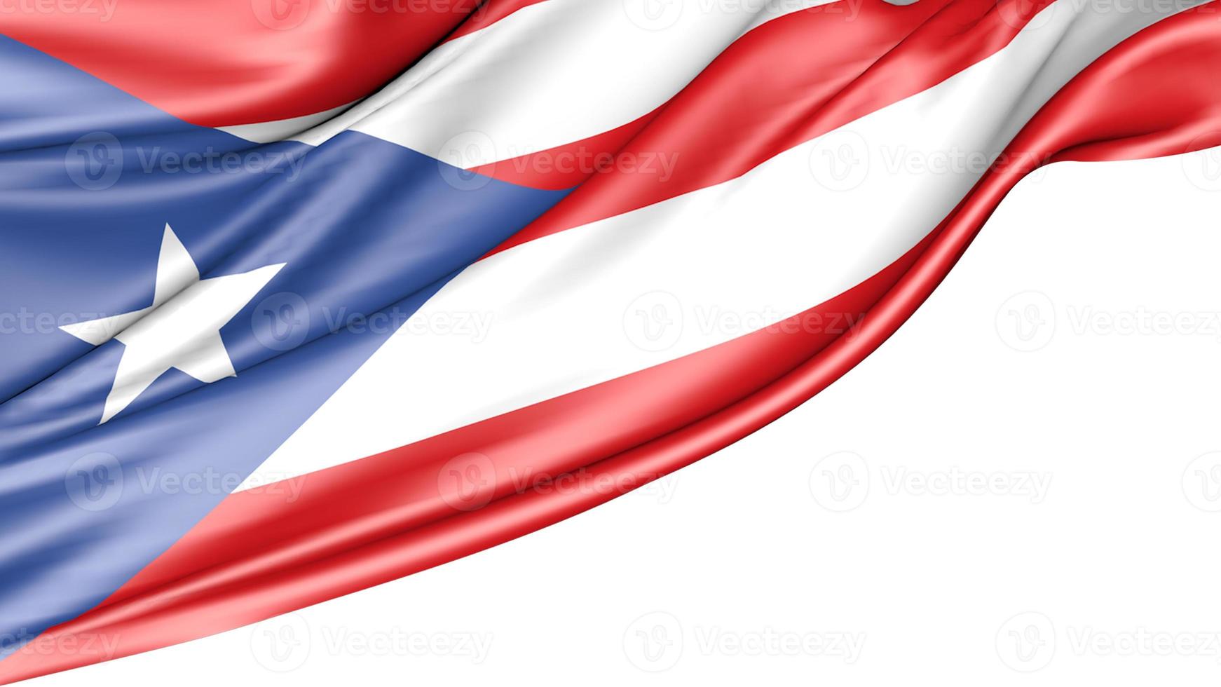 Puerto Rico Flag Isolated on White Background, 3D Illustration photo