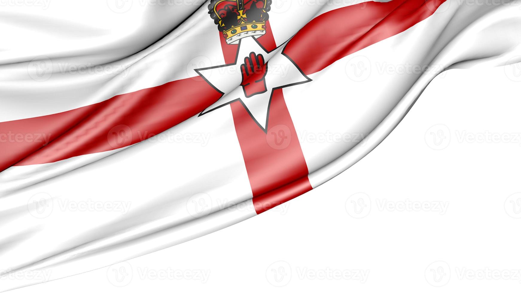 Northern Ireland Flag Isolated on White Background, 3D Illustration photo