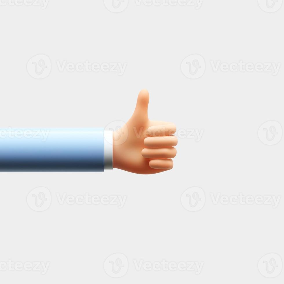 3D render hand motion, trendy cartoon hands. photo