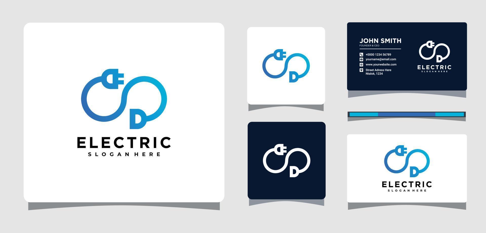 Infinity Electric Plug Logo Design Inspiration vector