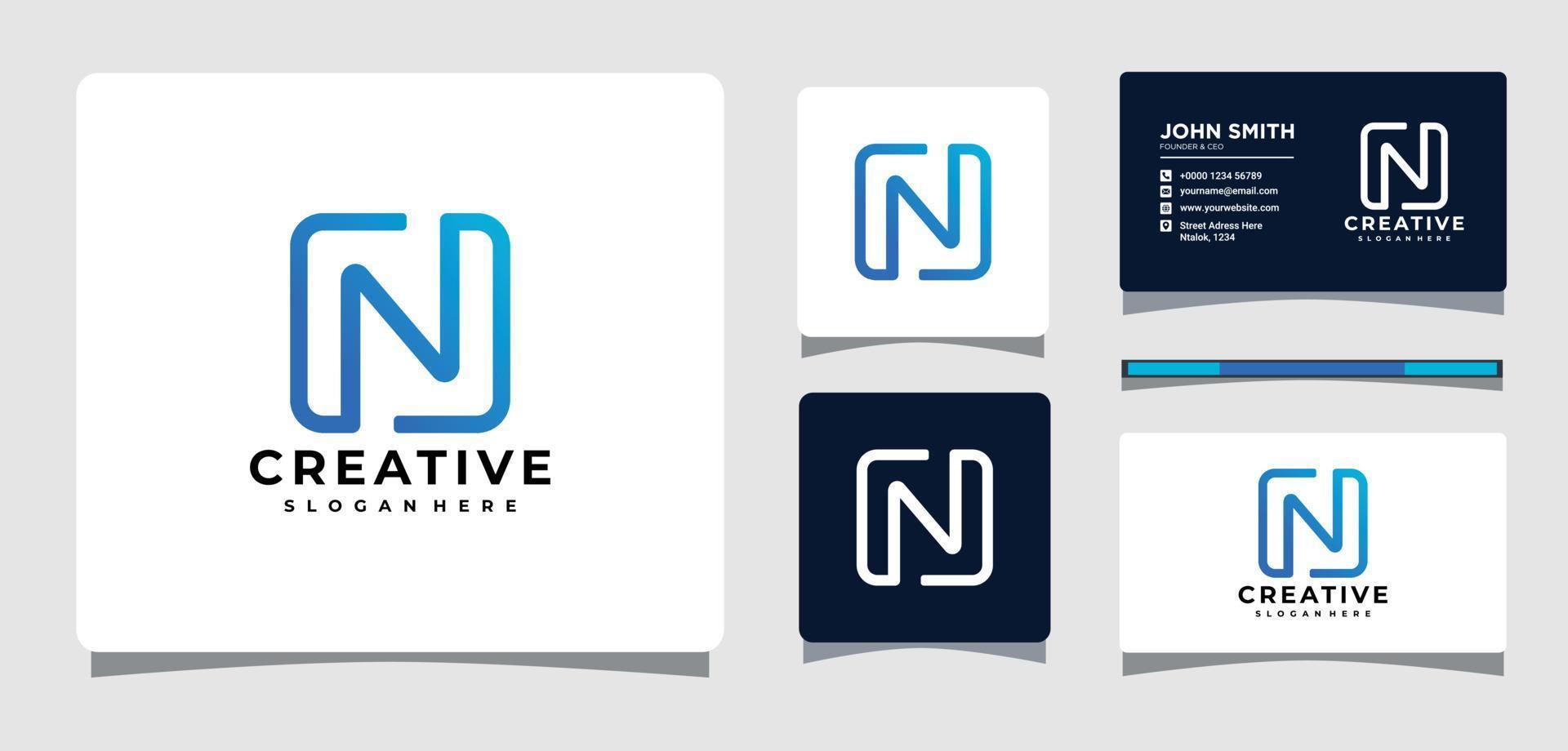 Letter N Square Logo Design Inspiration vector