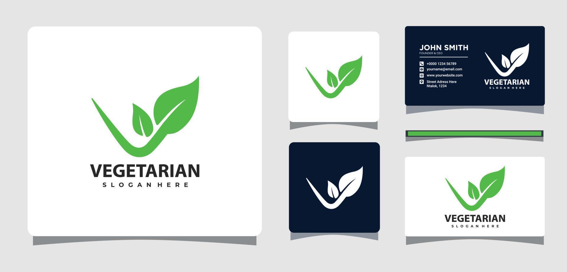 Letter V Leaf Logo Design Inspiration vector