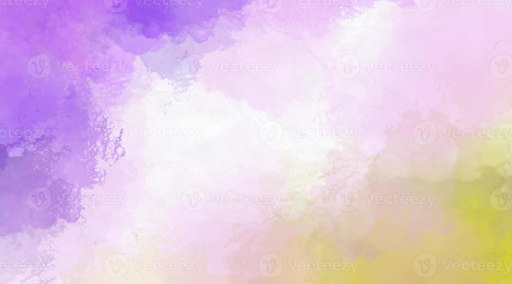 Hand Painted Purple Yellow Watercolor Background photo