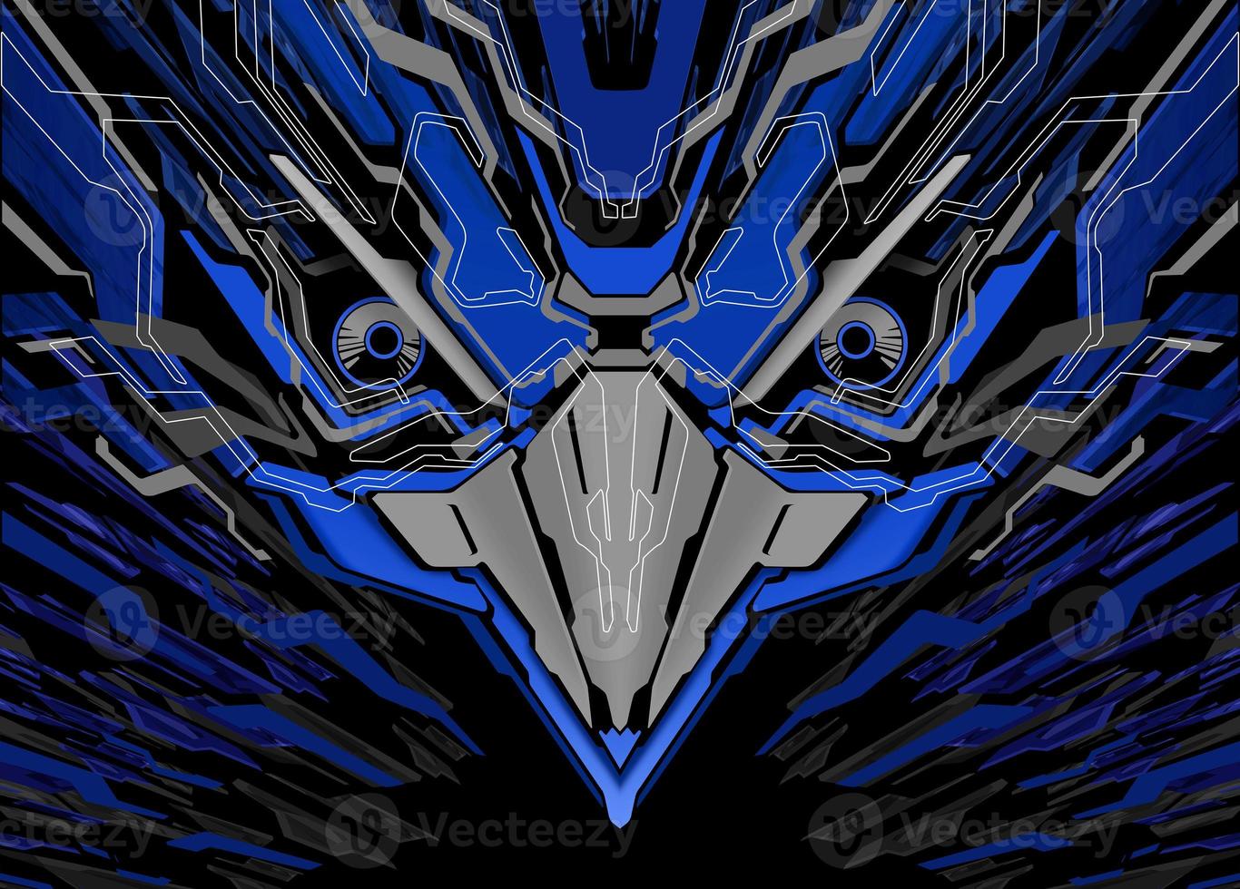 Futuristic Robotic Bird Head Background photo
