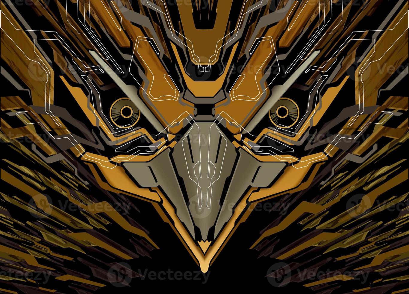 Futuristic Robotic Bird Head Background photo