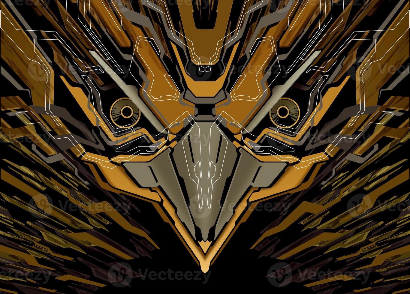 Futuristic Robotic Bird Head Background photo