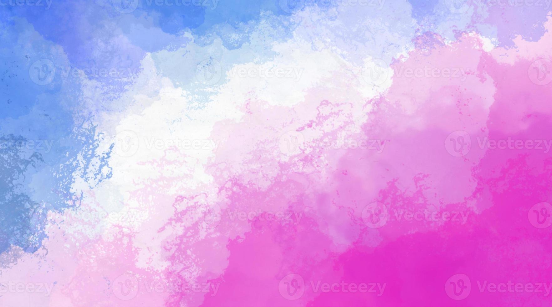 Blue Purple Hand Painted Watercolor Background photo