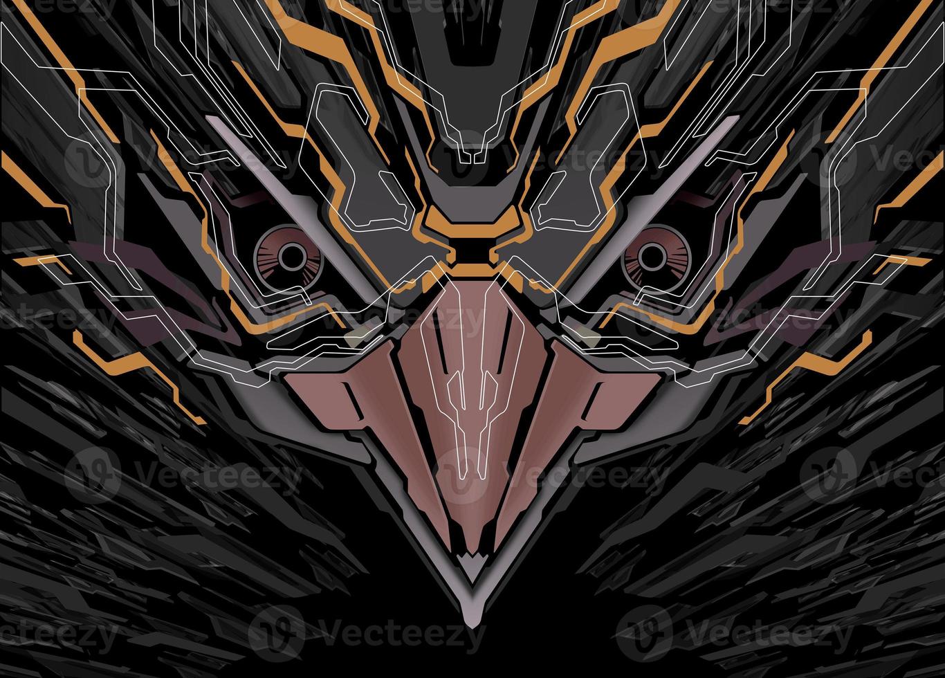 Futuristic Robotic Bird Head Background photo