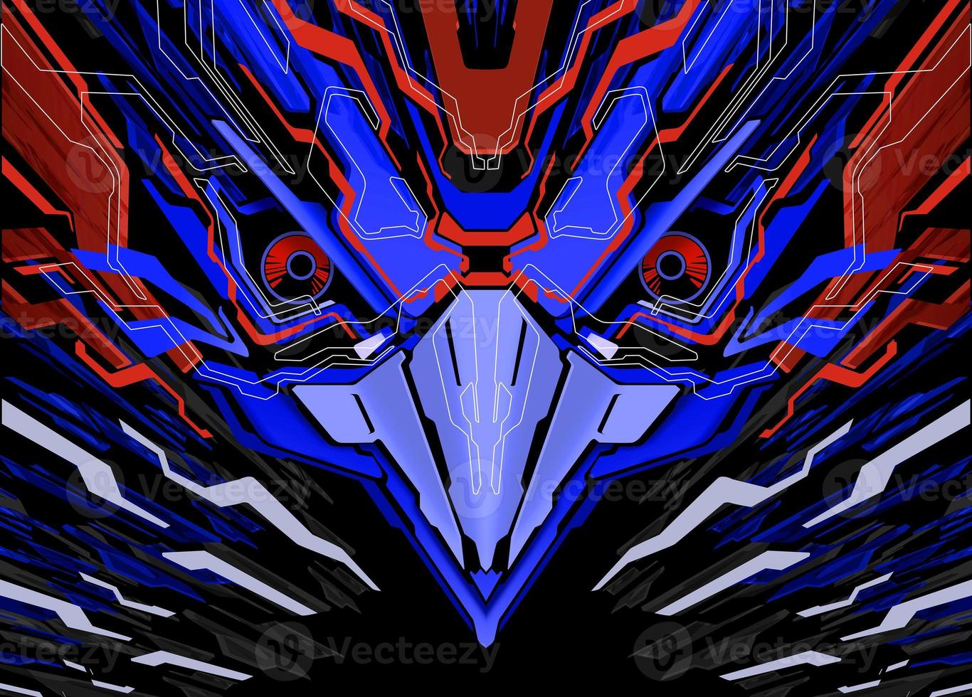 Futuristic Robotic Bird Head Background photo