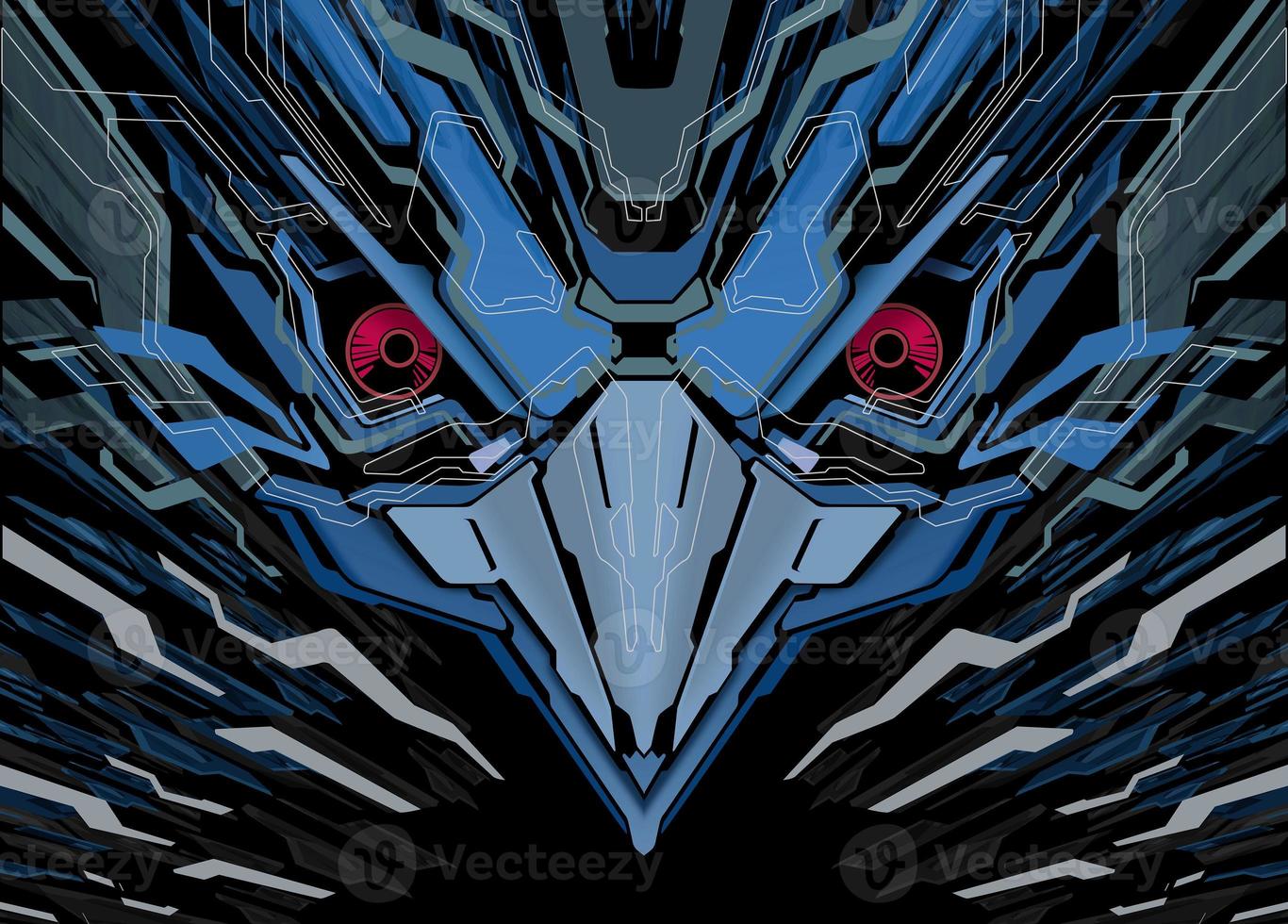Futuristic Robotic Bird Head Background photo