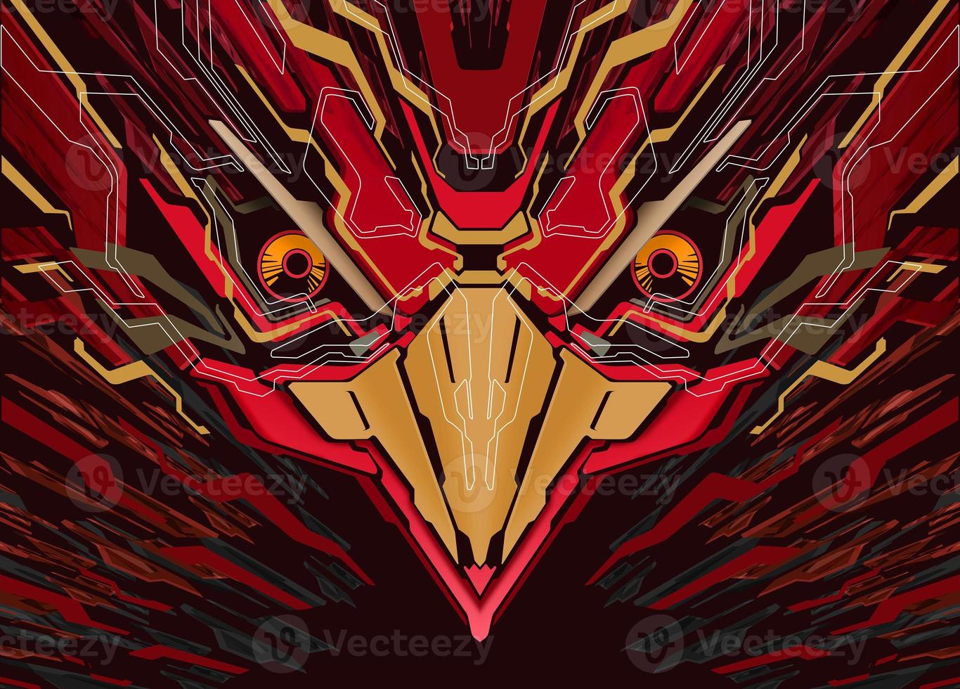 Futuristic Robotic Bird Head Background photo