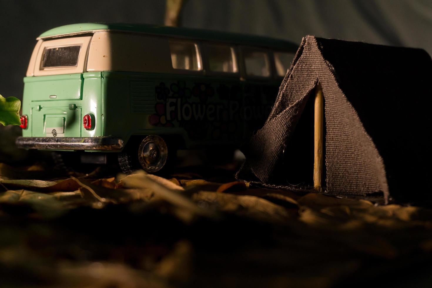 Buenos Aires, Argentina, 2020. Scale mockup of a van and a tent photo