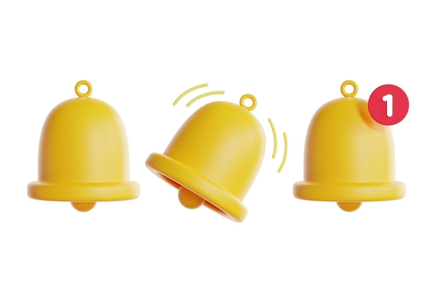 3d notification bell icon 3d rendering photo