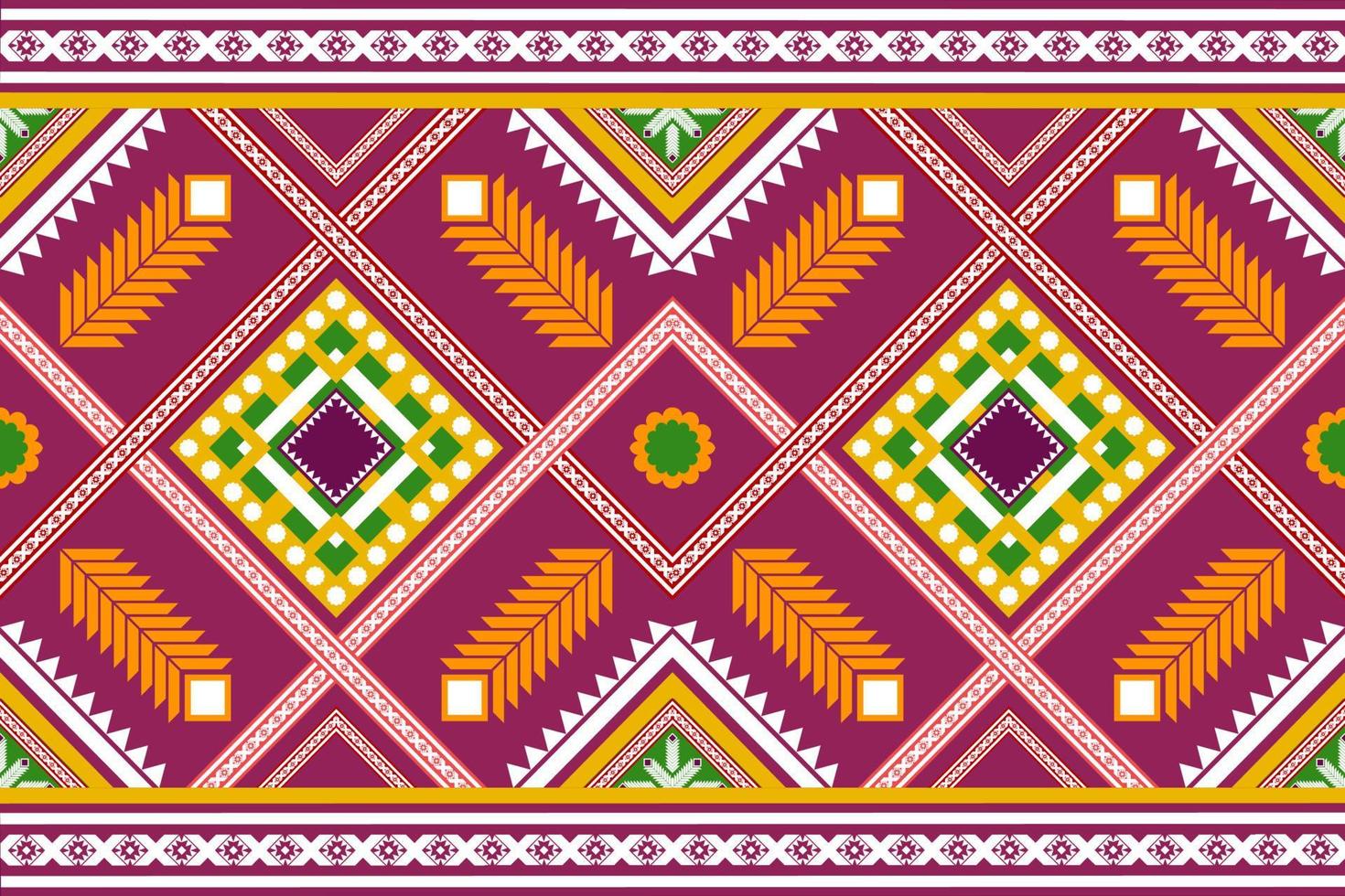 Diseño de patrón de tradición y oriental asiático étnico geométrico sin costuras para textura y fondo. decoración de patrones de seda y tela para alfombras, prendas de vestir, envolturas y papel tapiz vector