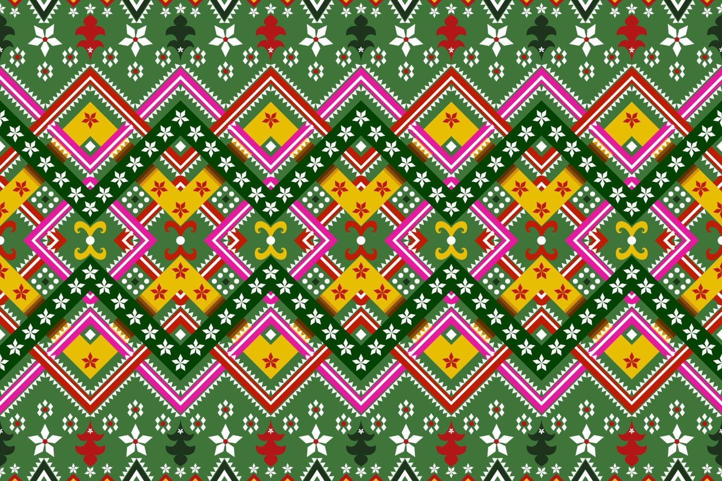Diseño de patrón de tradición y oriental asiático étnico geométrico sin costuras para textura y fondo. decoración de patrones de seda y tela para alfombras, prendas de vestir, envolturas y papel tapiz vector