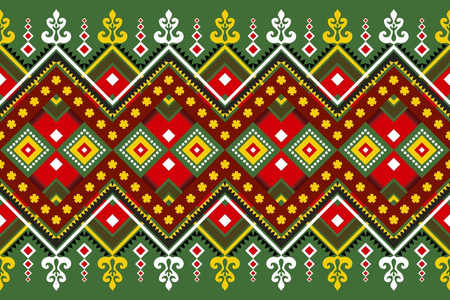 Diseño de patrón de tradición y oriental asiático étnico geométrico sin costuras para textura y fondo. decoración de patrones de seda y tela para alfombras, prendas de vestir, envolturas y papel tapiz vector