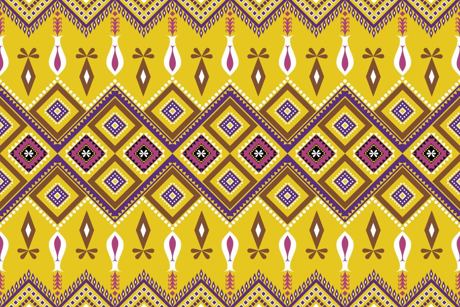 Diseño de patrón de tradición y oriental asiático étnico geométrico sin costuras para textura y fondo. decoración de patrones de seda y tela para alfombras, prendas de vestir, envolturas y papel tapiz vector