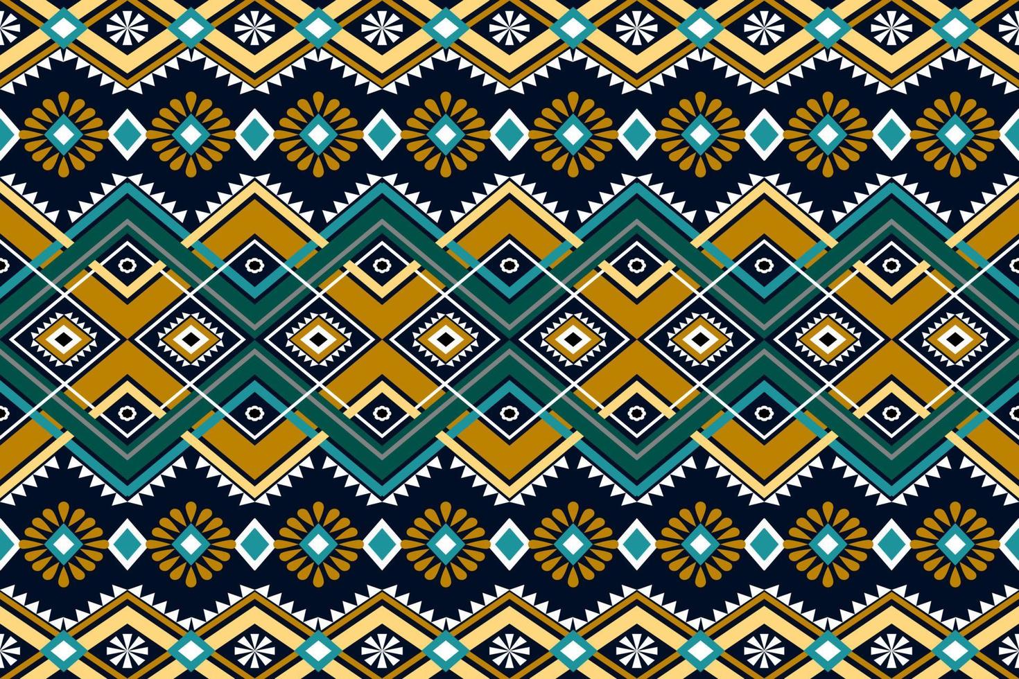 Diseño de patrón de tradición y oriental asiático étnico geométrico sin costuras para textura y fondo. decoración de patrones de seda y tela para alfombras, prendas de vestir, envolturas y papel tapiz vector