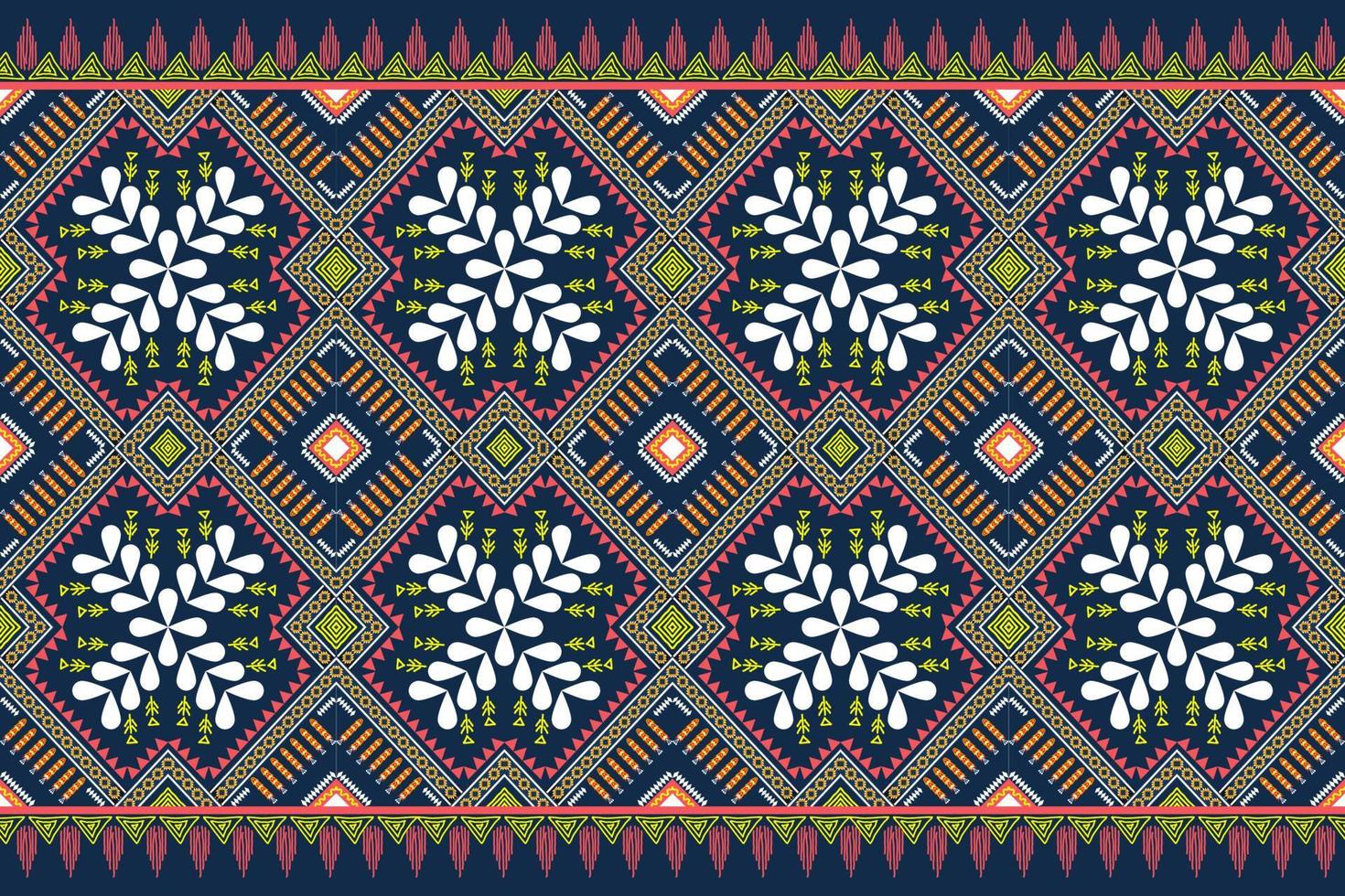 Diseño de patrón de tradición y oriental asiático étnico geométrico sin costuras para textura y fondo. decoración de patrones de seda y tela para alfombras, prendas de vestir, envolturas y papel tapiz vector