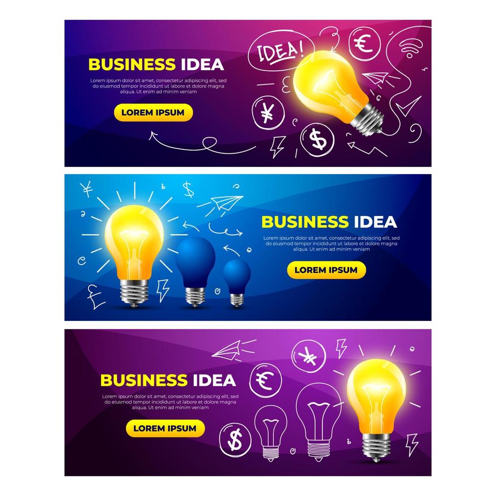 Business Idea Banner Set vector