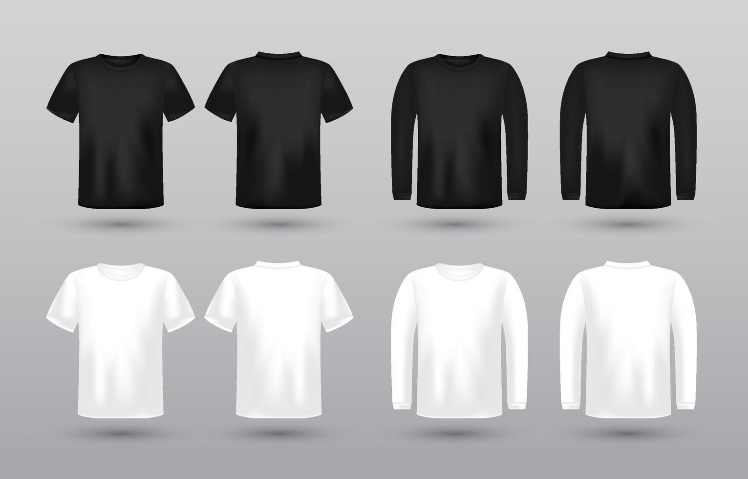 T-shirt and Long Sleeve Mock Up vector