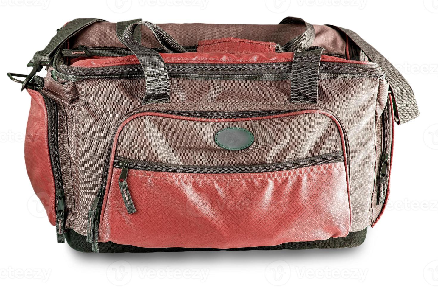 red Sport bag isolated on the white background photo