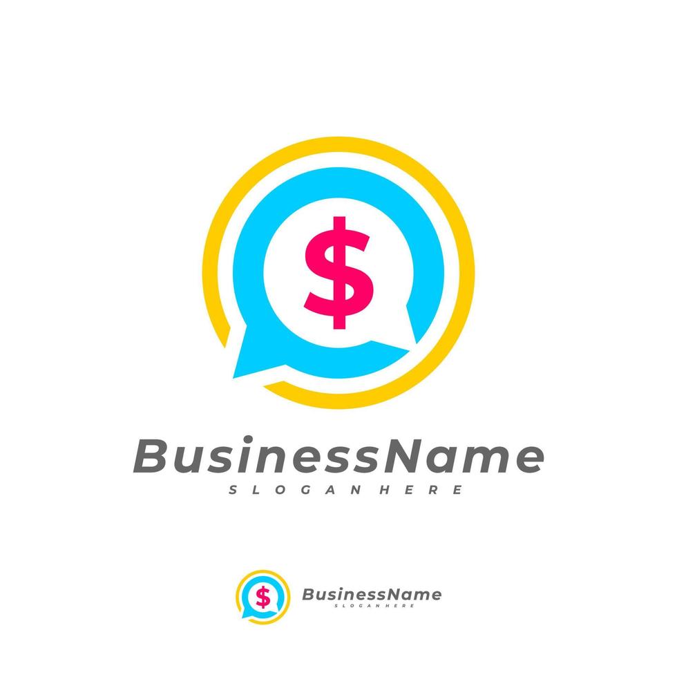 Money Chat logo vector template, Creative Money logo design concepts