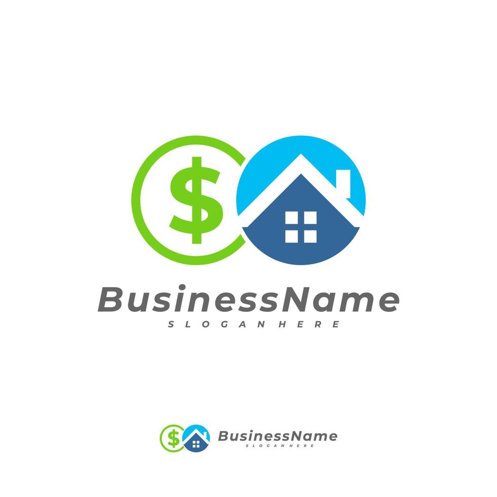 Money House logo vector template, Creative Money logo design concepts