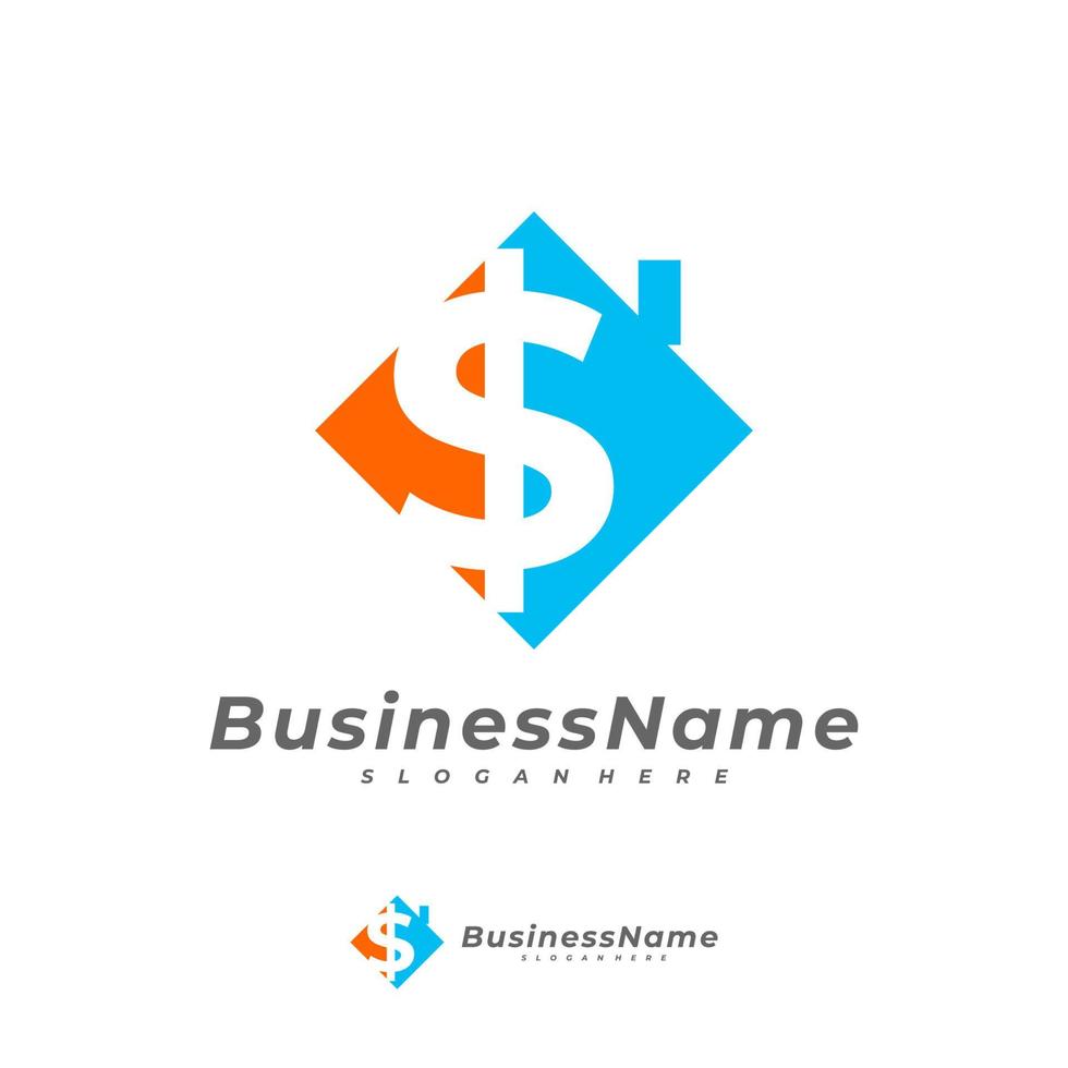 Money House logo vector template, Creative Money logo design concepts