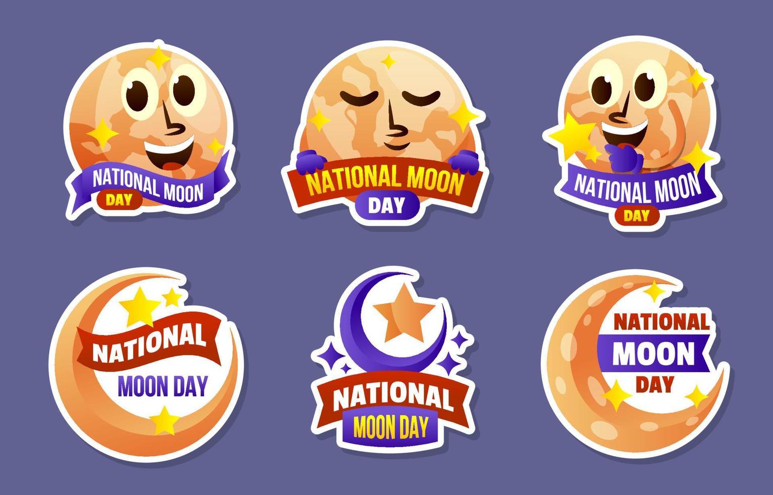 National Moon Day Sticker 6882610 Vector Art at Vecteezy