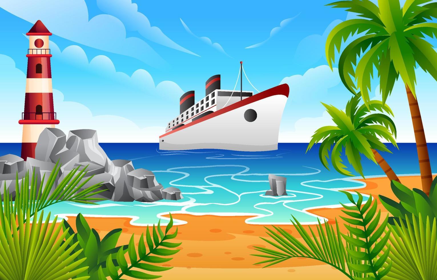 Sea Scenery Background vector