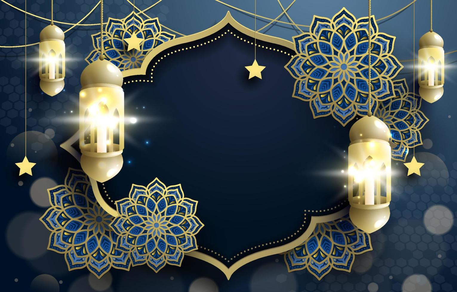 Eid Mubarak Islamic Background vector