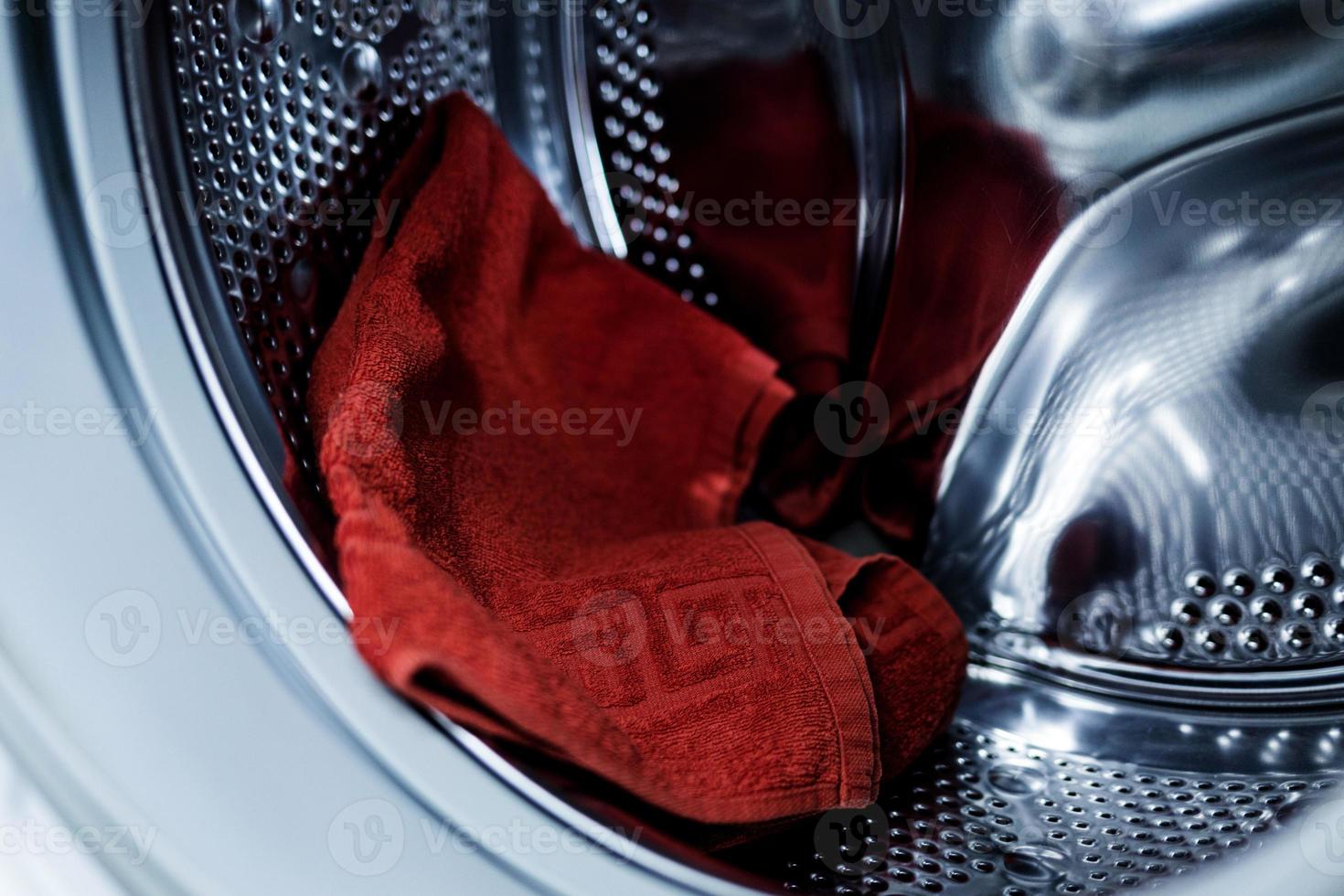 towel in the washing machine photo